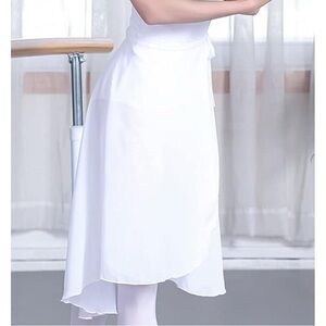 Elegant White Ballet Wrap Skirt